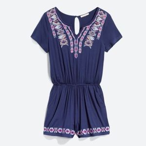 Skies are Blue Alizeh Embroidered Knit Romper